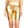 Sakkas Women's Shiny Metallic Bike Shorts Stretchy Unisex, gold