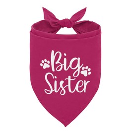 Big Sister Dog Bandana for Pregnancy Announcement - Wine Red Scarf for Small, Medium, Large Dogs - Gift for Dog Lovers (A13)