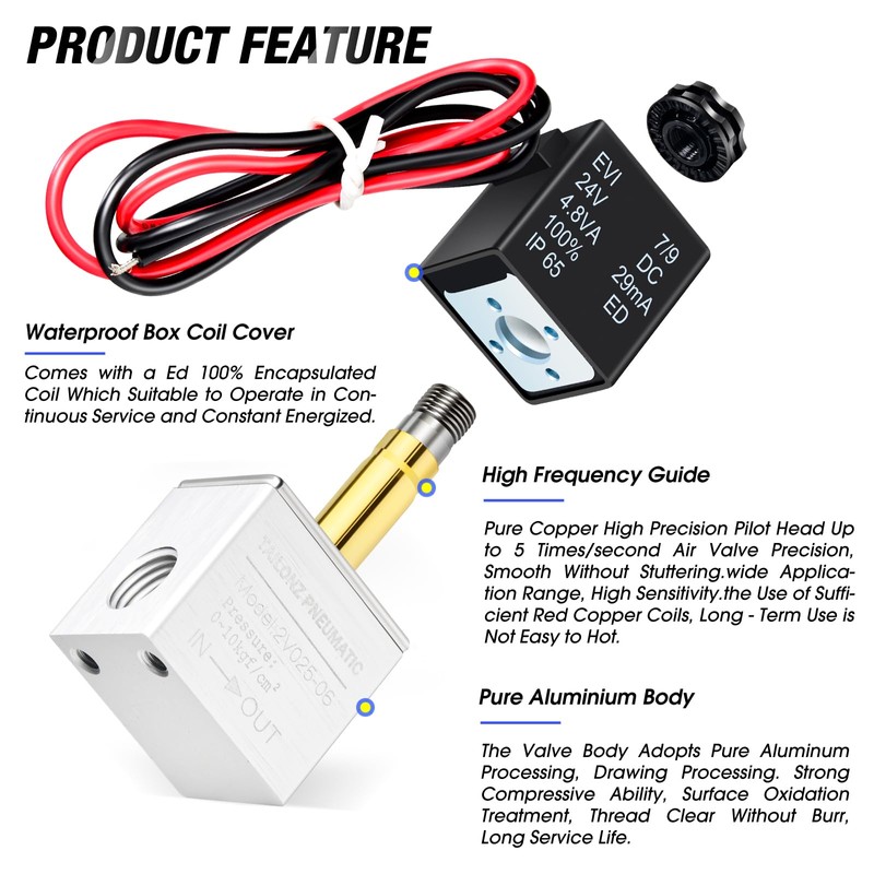 TAILONZ PNEUMATIC 1/8 Inch BSP 24V 2 Way Normally Closed