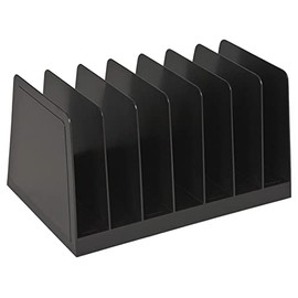 1InTheOffice Organizador de archivos de escritorio, clasificador de archivos, soporte de archivos para escritorio, 7 compartimentos, vertical, plástic