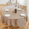 SPRICA Round Tablecloth 200cm Diameter Water Resistant Linen Texture Spill