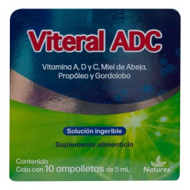 Viteral Té, Miel De Abeja, Gordolobo, Propoleo, Jengibre, Vi