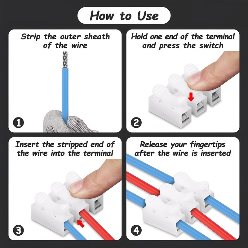 Leyrens Pack of 80 Lustre Terminals Pluggable, Quick Connector Wire