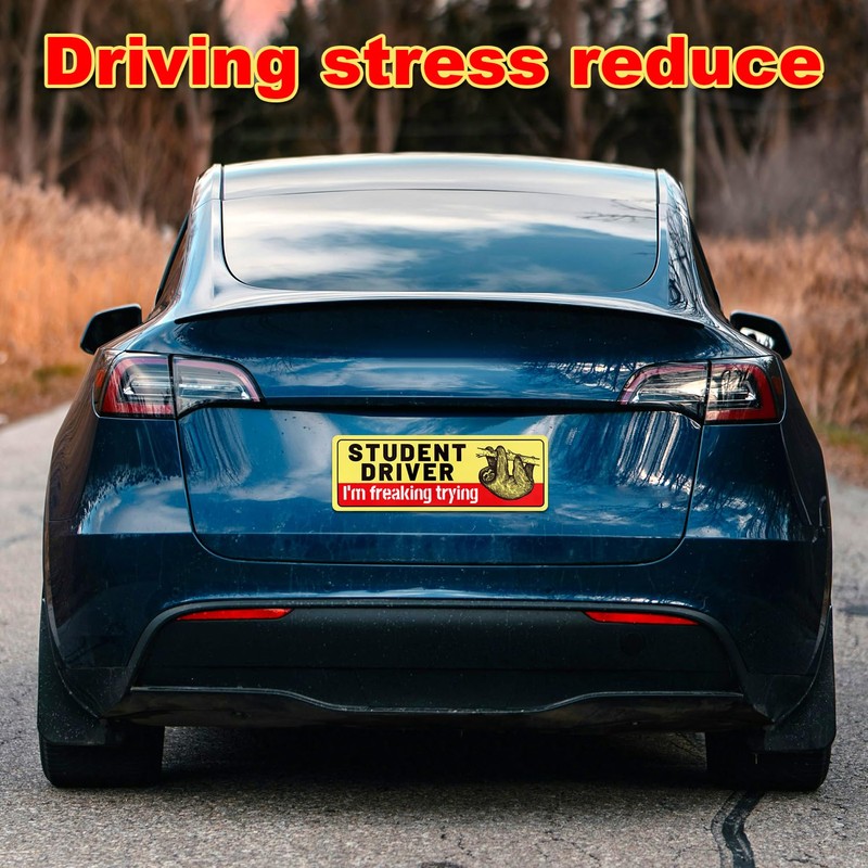 3pcs Student Driver Magnets, I'm Freaking Trying Car Sticker Safety