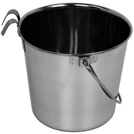 Advance Pet Products Heavy Stainless Steel with 2 Hook Bucket, 2 Quart Flat