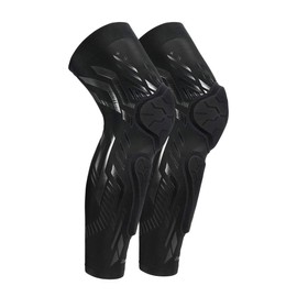 Kuangmi Knee Pad Compression Leg Sleeve Soft Shin Guard for Basketball, Football, Volleyball, Wrestling, Sports, Daily Support (Black-Pair, L)