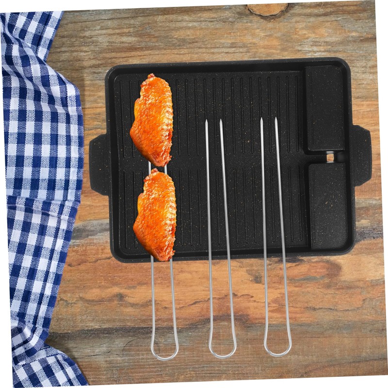 GLEAVI Family Size BBQ Tools 6 Stainless Steel U-skewers for
