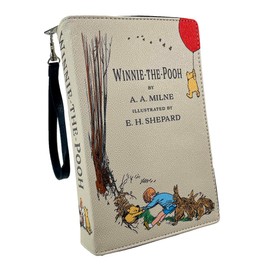 Things2Die4 Beige Vinyl Winnie The Pooh Book Handbag Novelty Clutch Purse Crossbody Bag A.A. Milne