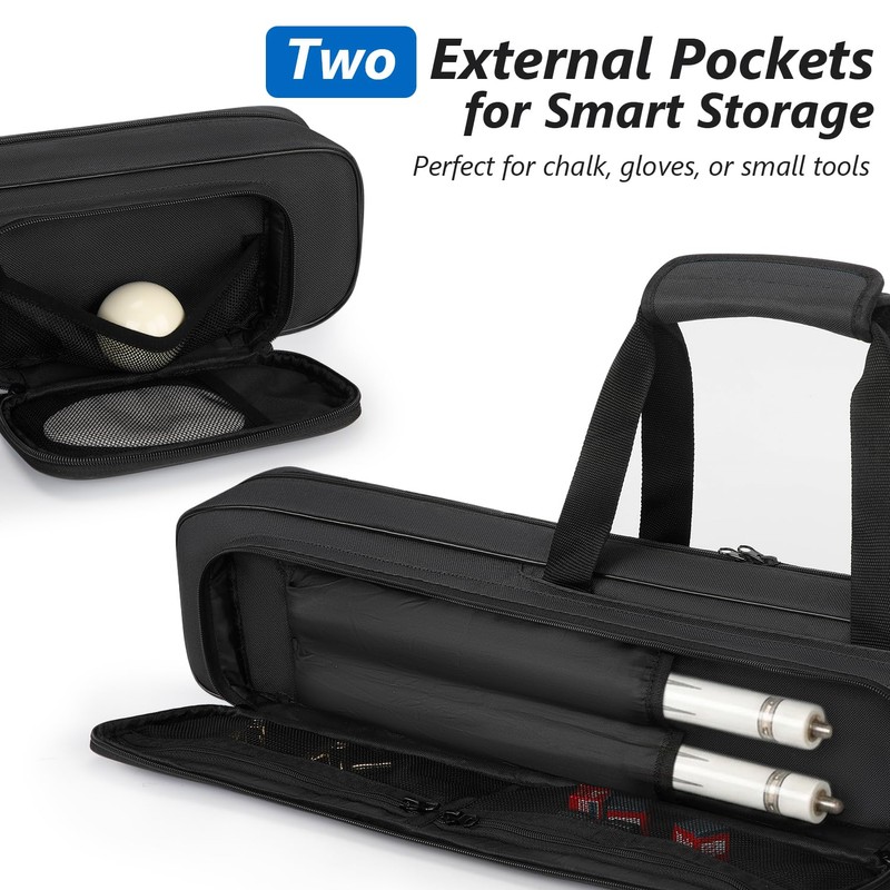 VISEMAN Pool Cue Case, Pool Stick Carrying Case Holds 2