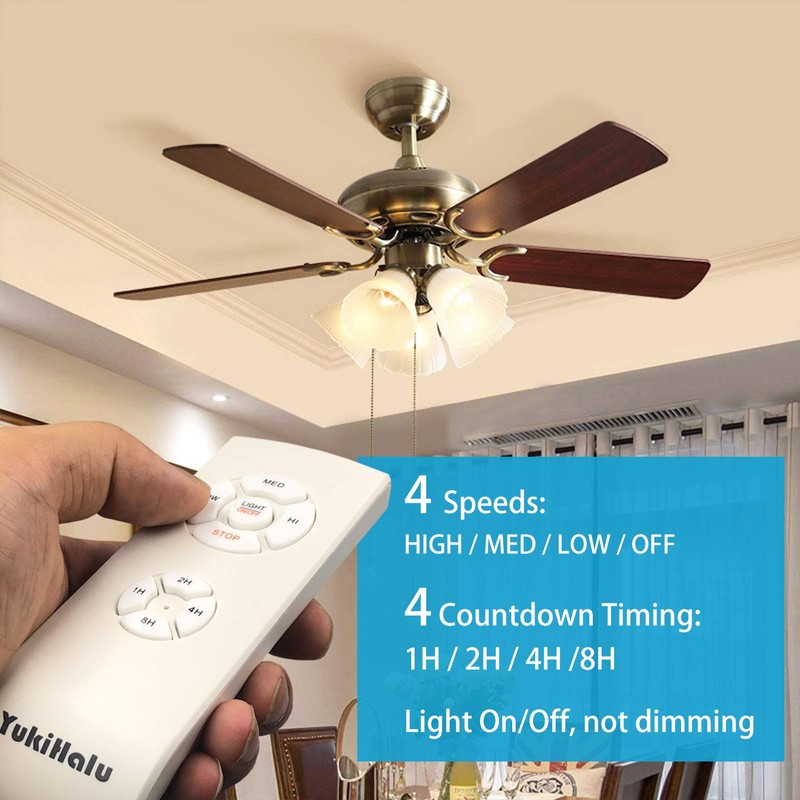 YukiHalu Ceiling Fan Remote Control Kit, Universal and Compact Size,
