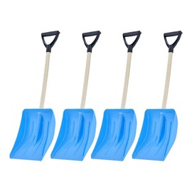 Superio Snow Shovel for Driveway, Stairs, Car Snow Removel Scooper Shovel Snow Pusher Sturdy Heavy Duty Plastic with Wooden Metal Handle (Blue-4)
