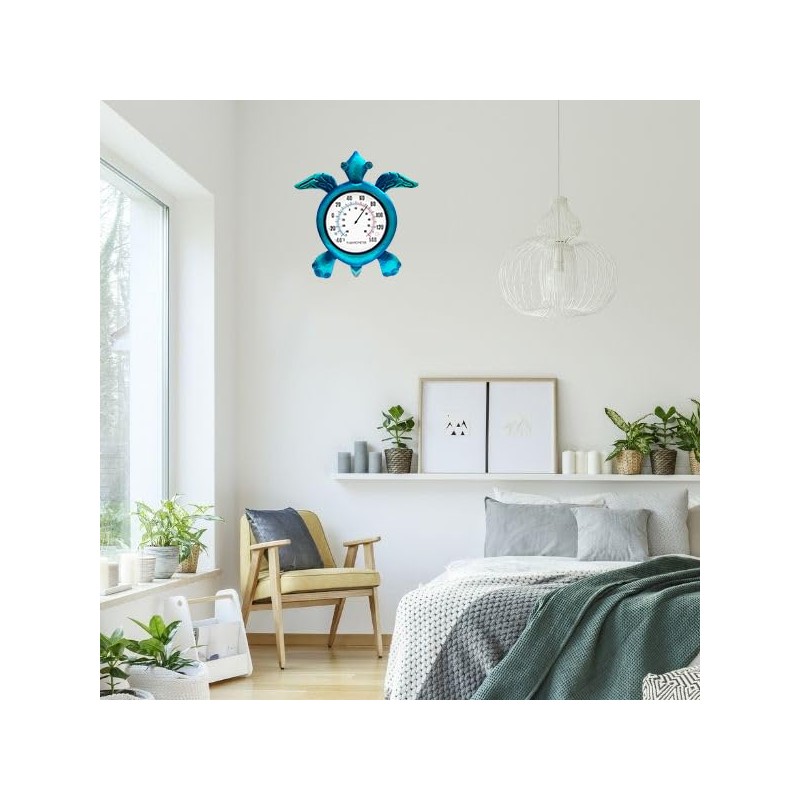 SOTALING Turtle Outdoor Thermometer - Wall Mount Thermometer - Blue