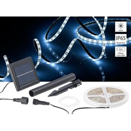 Lunartec Solar LED Strip: Solar LED Strip with 180 Daylight White LEDs, 3 m, Weatherproof IP65 (LED Strip with Solar Panel, Solar LED Strips, Christmas Tree Lighting Wireless)