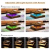 Square Coffee Table with LED Wood Low Coffee Table for