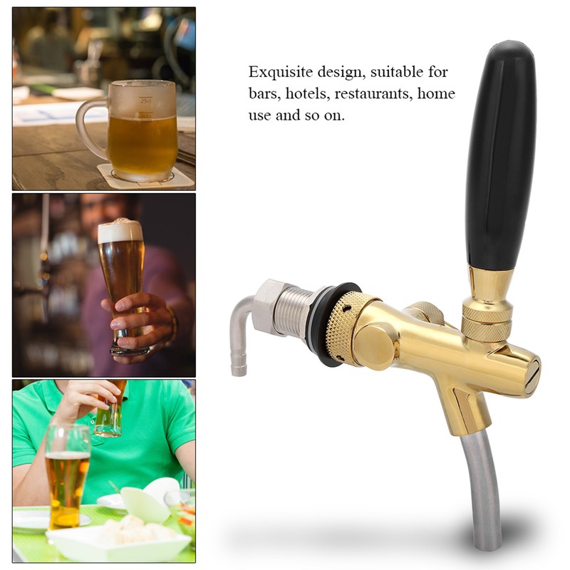 G5/8 Chrome Plating Stainless Steel Adjustable Beer Dispenser Tap Faucet