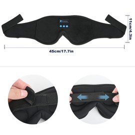Bluetooth Sleep Mask, 3D Black Sleep Mask with Headphones for Side Sleeper, Light Blocking Sleep Mask for Women and Men, Soft Night Eye Blinder, Suitable for Travel, Lunch Breaks, Sleeping, Meditation