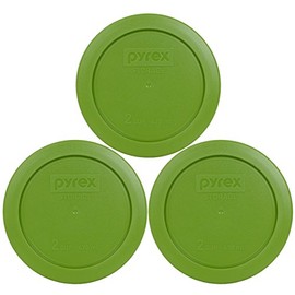 Pyrex 7200-PC 2-Cup Lawn Green Food Storage Replacement Lid (3-Pack) - Made in USA