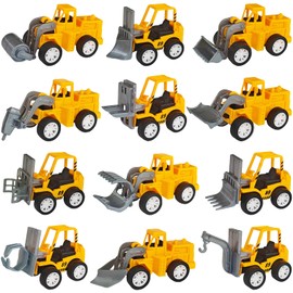 OJYUDD 12 Pcs Mini Construction Vehicles,Pull Back Engineering Vehicles,Play Figure Vehicles Toys for Birthday Party Favors,Gifts,Rewards