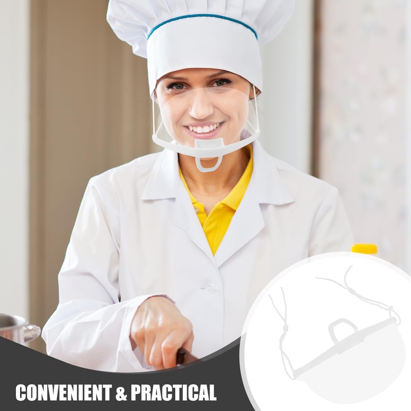 20pcs Transparent Plastic Chef Mask, Anti-fog Nose Mouth Cover, Food