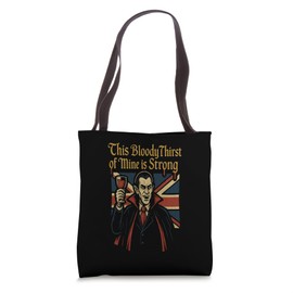 Funny British Vampire Pun Gothic Dracula Design Tote Bag