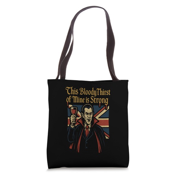Funny British Vampire Pun Gothic Dracula Design Tote Bag