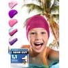 KIDVERSE Swimming Cap Girls, Waterproof, with Non-Slip Nubs, UV Protection,