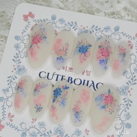 Soft Rose Handmade Nail Tips - Almond M / 소프트 로즈 수제네일팁 - 아몬드M