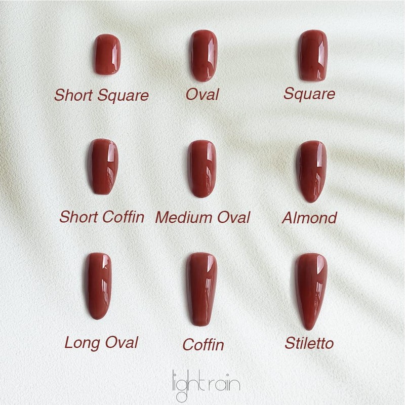 Light Rain Press on Nails - Passion, Medium Size