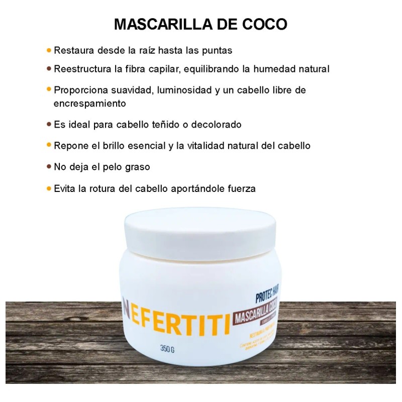 Kit Nefertiti Mascarilla + Bioelixir P/ Cabello Teñido Coco