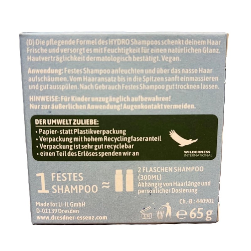 Dresdner Essenz Hydro Solid Shampoo Organic Aloe Vera & Lotus
