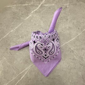 The Peacock Crew Lavender Bandana in Premium Soft Cotton for Men and Women Paisley Scarf Gift Kraft Pack