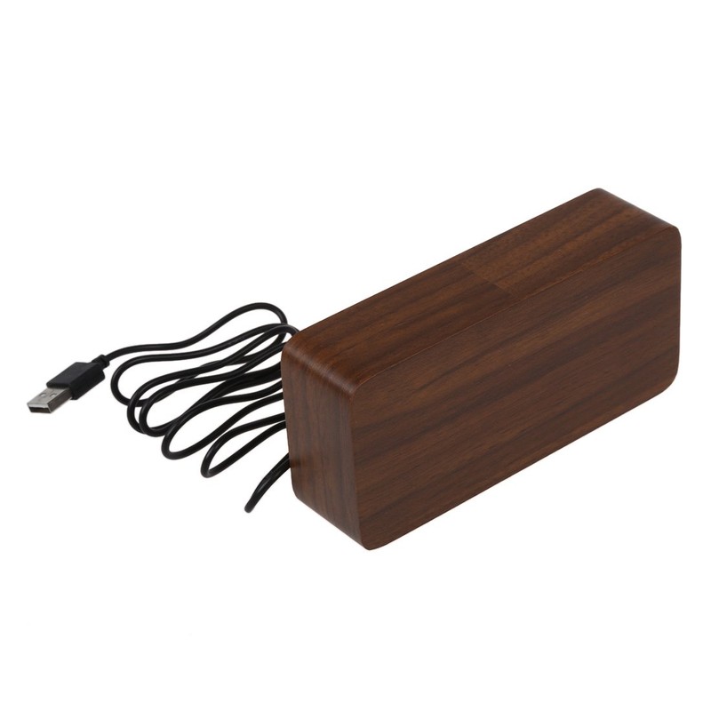 Lancoon Wooden Digital Clock - Multi-function LED Alarm Clock with