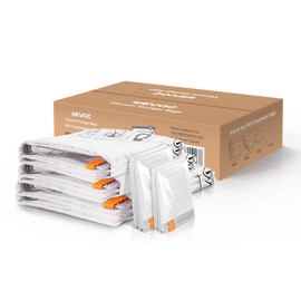 [2024 NEW]10 Pack Vacuum Storage Bags (2 Jumbo/2 Large/2 Medium/4 Rolling Bag) | Space Saver | Rapid Vacuum | Double Zip Seal | Clip Stopper | Ideal for Clothes, Blankets Compression and Travelling