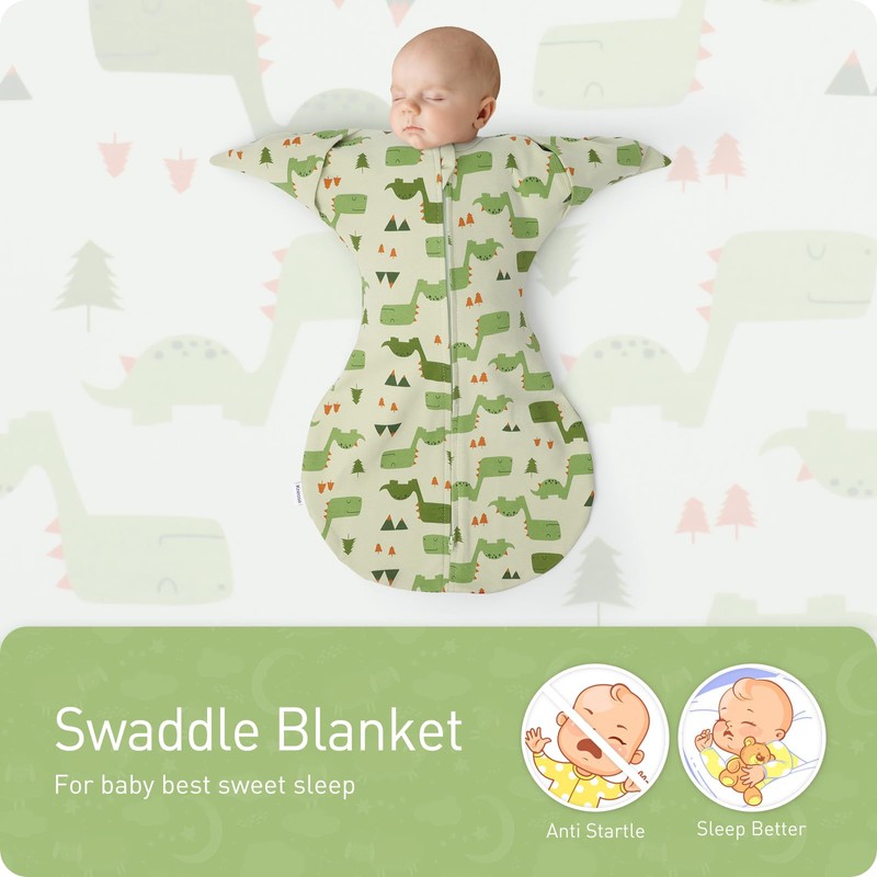 Knirose Swaddling Sack Baby Transition Sleeping Bag with Anti-Scare Function,