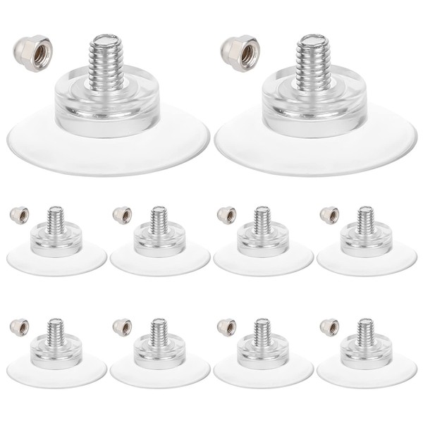 GORGECRAFT 12 Pieces License Plate Suction Cup Hooks Clear 32mm