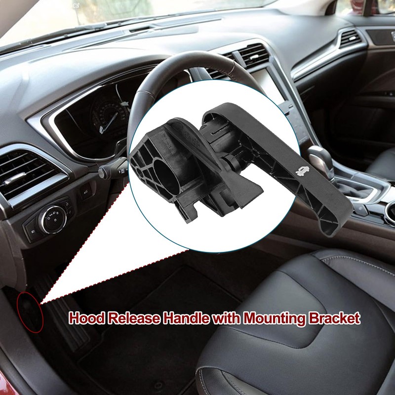 Hood Latch Release Handle with Mounting Bracket, Compatible with 2013-2020
