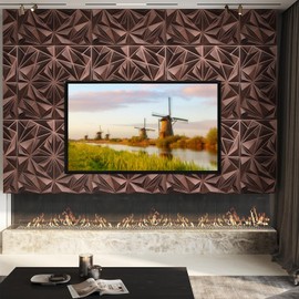 STICKGOO 33 Pack Diamond Wall Panels for Interior Wall Decor, Antique Copper 3D Decorative Wall Panels, 12''x12'' Accent Wall Tiles for Living Room, Bedroom, TV Background