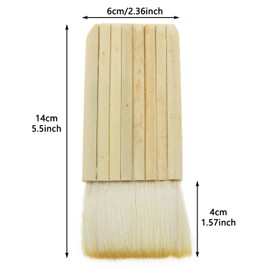 LUORNG 2PCS 8 Rows of Bamboo Handled Wool Brushes 14cm Hake Brush for Watercolour Painting Wash Pottery Painting
