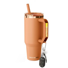 Thicc Buddy | Leak Proof - Double Wall Vacuum Sealed Tumbler - Handle Fits Lip Balm & Keys - Drinkware:_Salted Caramel_40