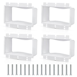 4pcs BE3-4 Electrical Outlet Box Extenders, (3-Gang) Electrical Outlet Extension Box with 24pcs Screws Receptacle Power Switch Accessories (White)