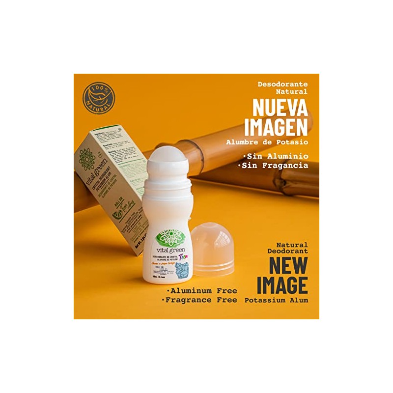 Desodorante Piedra Natural Roll On Niños 90ml Sin Color 3