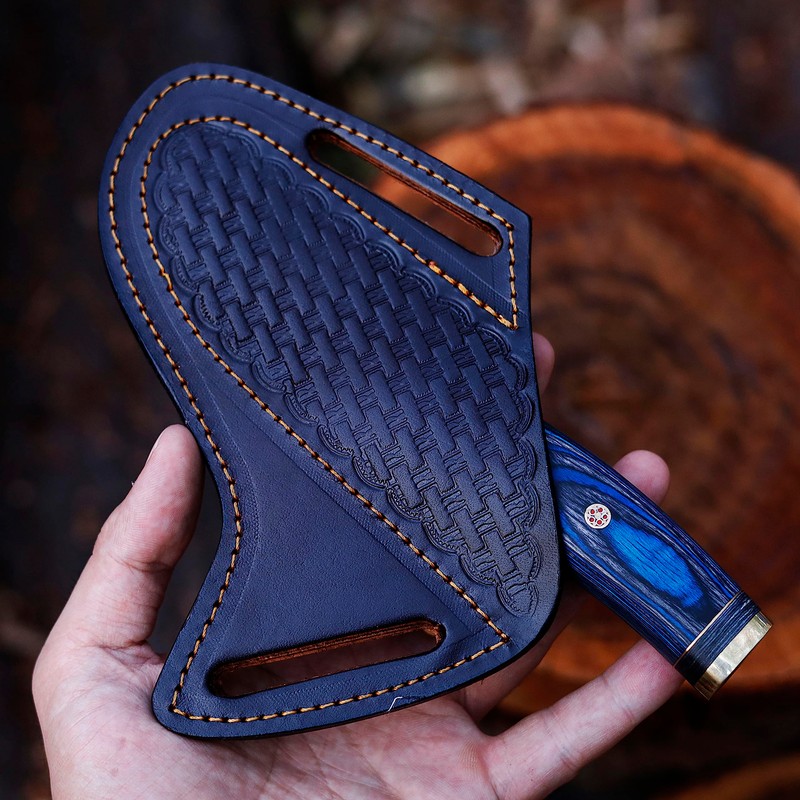 ADAM KNIVES Leather Knife Sheath For Belt - Slanted Pancake