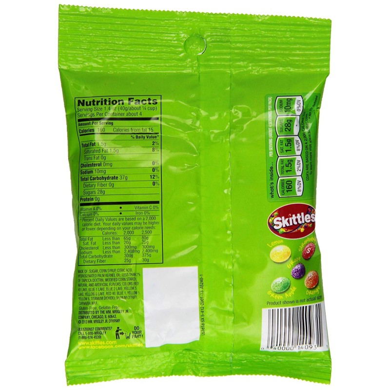Skittles Sour Candy 5.32 Ounce Pack Tastes Like the Rainbow