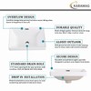 KARAMAG Small Bathroom Vessel Sink 16.7'' x 12.6'' Semi Recessed