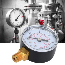 Mechanical Pressure Gauge, 1/8 Inch BSPT Pressure Gauge for Air, Oil and Water (0-15psi, 0-1bar)