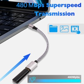 USB to Micro USB Adapter 2 Pack, Unidirectional Micro USB Male to USB Female 2.0 OTG On-The-Go Cable Converter, Nylon Braided, Aluminum Shells for S7 LG, Flash Drive, Mouse, Keyboard, Game Controller