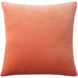 Mina Victory Sofia Solid Revers Velvet Coral 20" x 20" Throw Pillow
