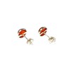 Carnelian Sterling Silver 925 Round Stud Earrings - (CST1501161), Sterling