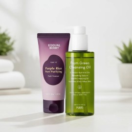 Kit Cuidado Facial: Aceite Limpiador Serum 200ml + Limpiador Facial Purple Rice