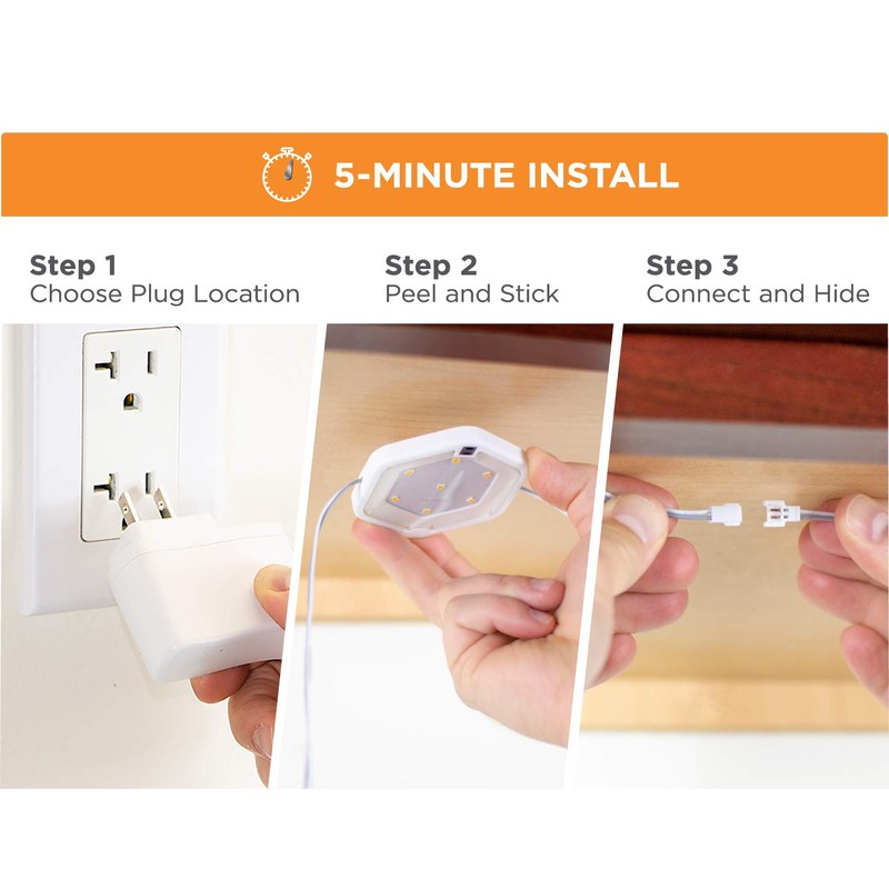 BLACK+DECKER 7-Pack LED Puck Light Kit, Warm White (LEDUC-PUCK-7WK)